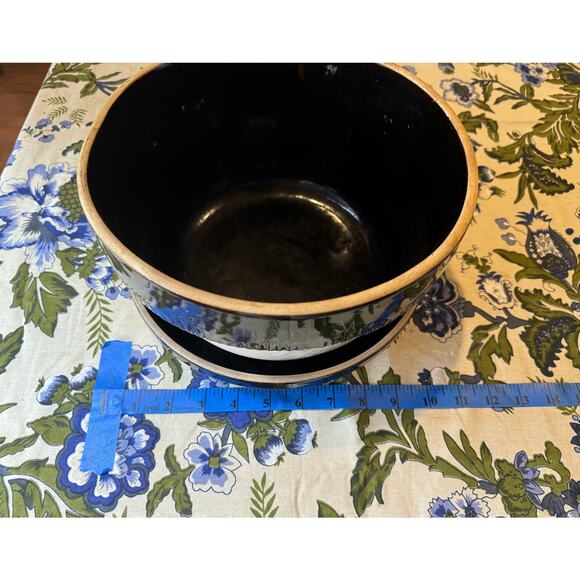 1930's Vintage USA Set of 2 Stoneware Cook-Rite Crock Bowl and Pie Plate Dish - Picture 13 of 15